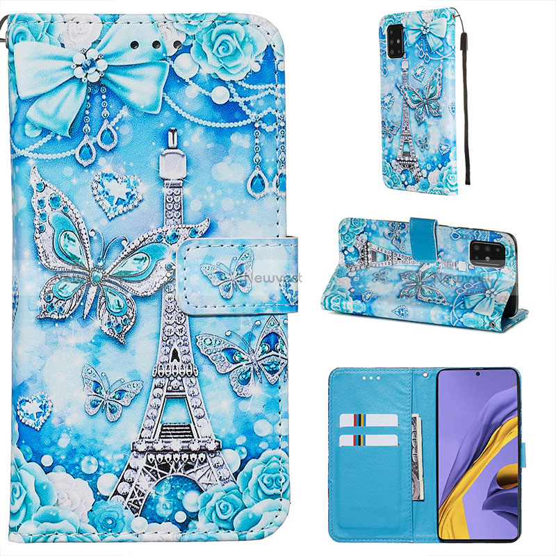 Leather Case Stands Fashionable Pattern Flip Cover Holder Y02B for Samsung Galaxy A51 5G
