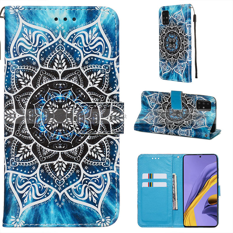 Leather Case Stands Fashionable Pattern Flip Cover Holder Y02B for Samsung Galaxy A51 5G Mixed