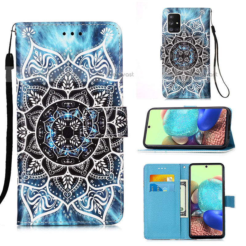 Leather Case Stands Fashionable Pattern Flip Cover Holder Y02B for Samsung Galaxy A71 4G A715