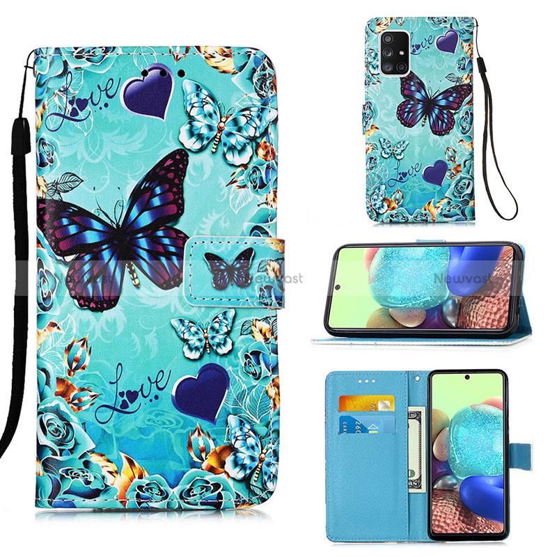 Leather Case Stands Fashionable Pattern Flip Cover Holder Y02B for Samsung Galaxy A71 5G