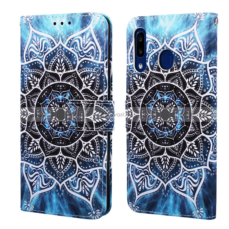 Leather Case Stands Fashionable Pattern Flip Cover Holder Y02B for Samsung Galaxy M10S