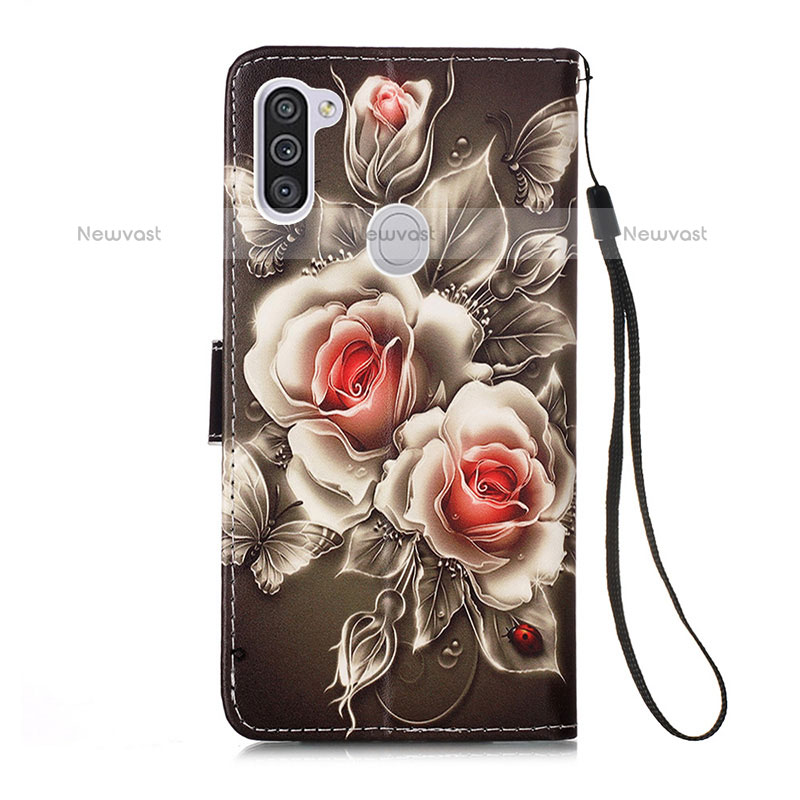 Leather Case Stands Fashionable Pattern Flip Cover Holder Y02B for Samsung Galaxy M11