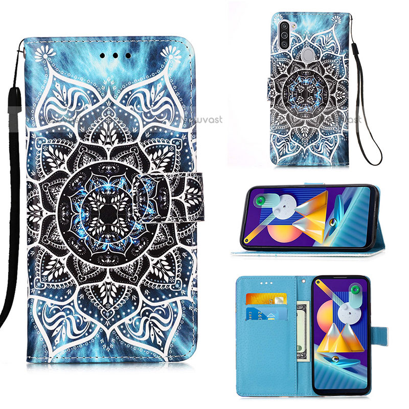 Leather Case Stands Fashionable Pattern Flip Cover Holder Y02B for Samsung Galaxy M11 Mixed