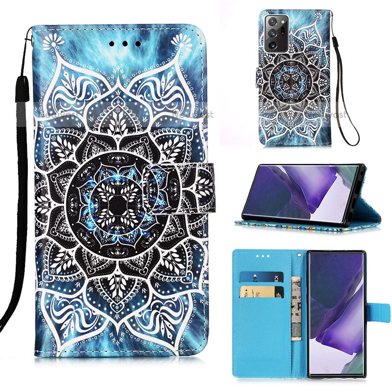 Leather Case Stands Fashionable Pattern Flip Cover Holder Y02B for Samsung Galaxy Note 20 Ultra 5G Mixed