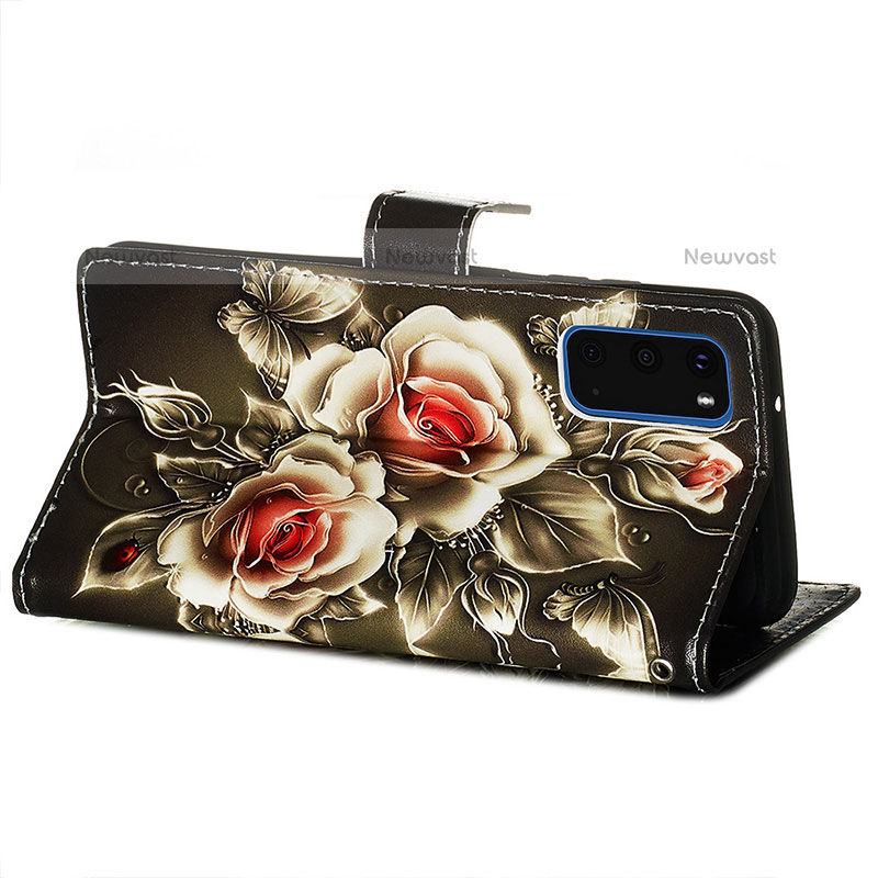 Leather Case Stands Fashionable Pattern Flip Cover Holder Y02B for Samsung Galaxy S20