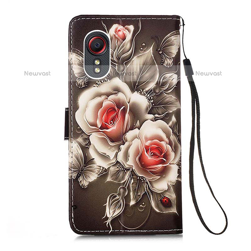 Leather Case Stands Fashionable Pattern Flip Cover Holder Y02B for Samsung Galaxy XCover 5 SM-G525F