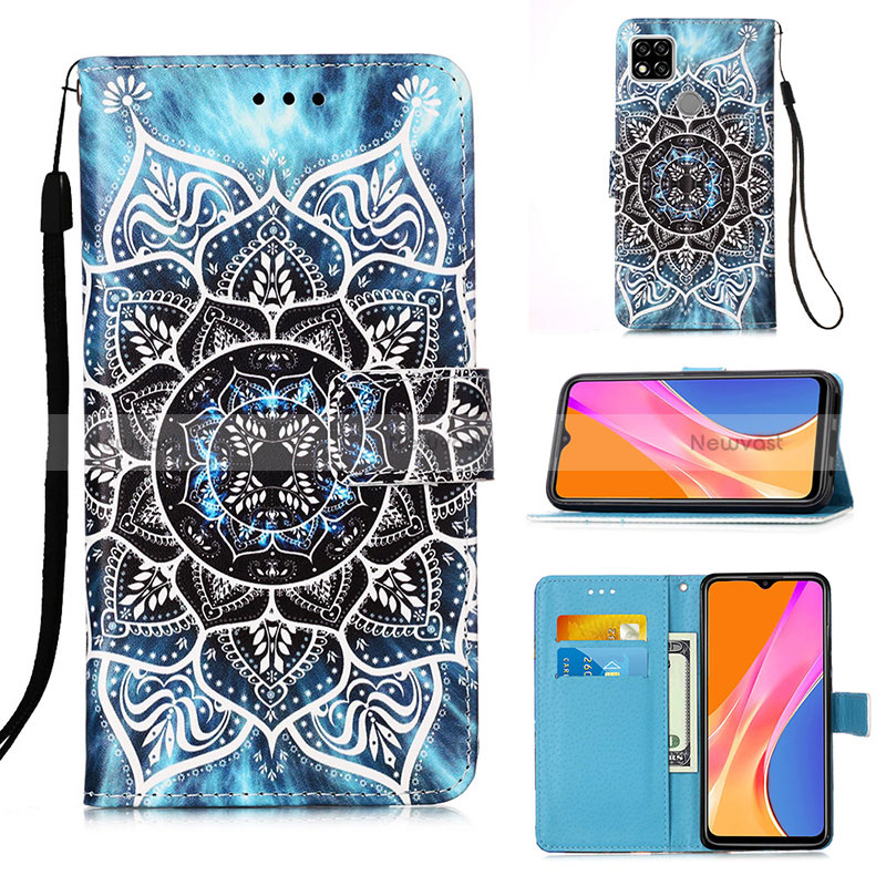 Leather Case Stands Fashionable Pattern Flip Cover Holder Y02B for Xiaomi Redmi 9C