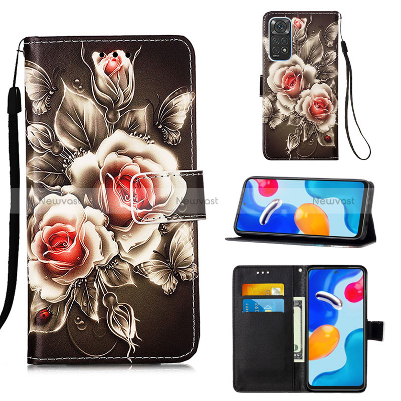Leather Case Stands Fashionable Pattern Flip Cover Holder Y02B for Xiaomi Redmi Note 11 4G (2022)