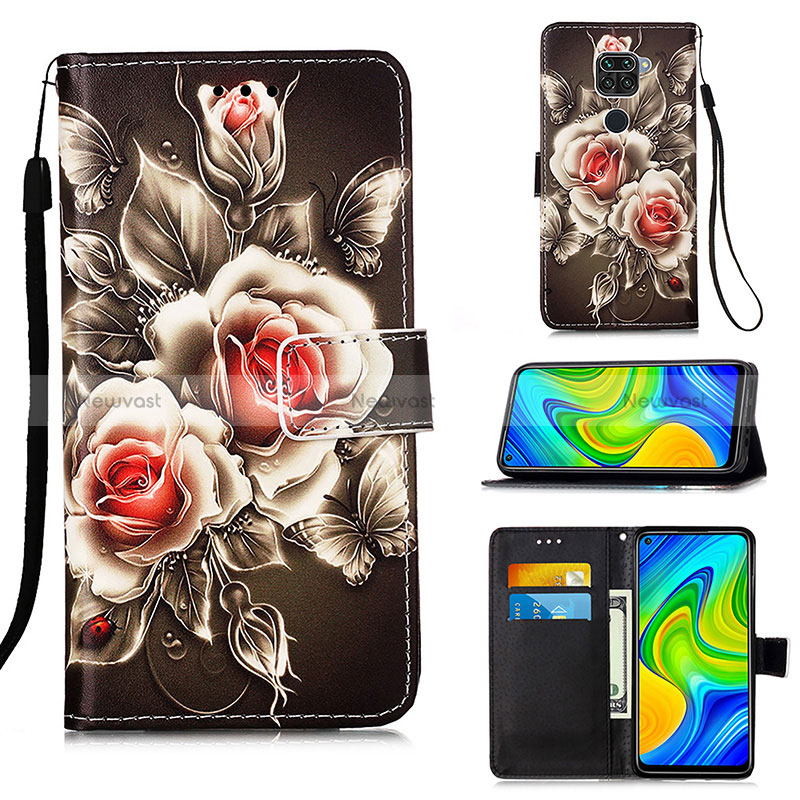 Leather Case Stands Fashionable Pattern Flip Cover Holder Y02B for Xiaomi Redmi Note 9