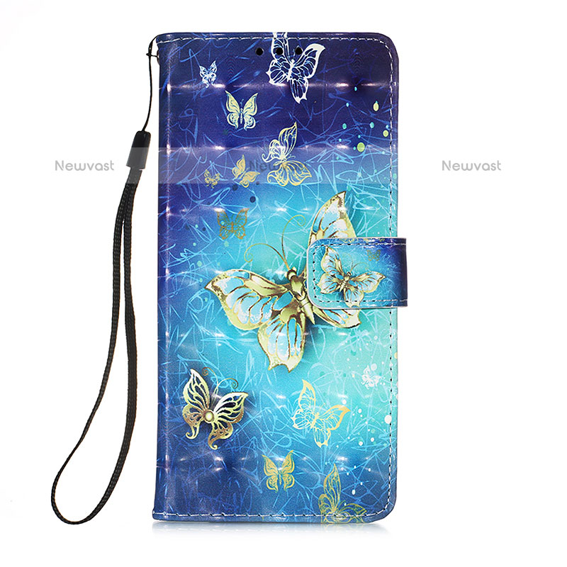 Leather Case Stands Fashionable Pattern Flip Cover Holder Y03B for Samsung Galaxy A02s Sky Blue