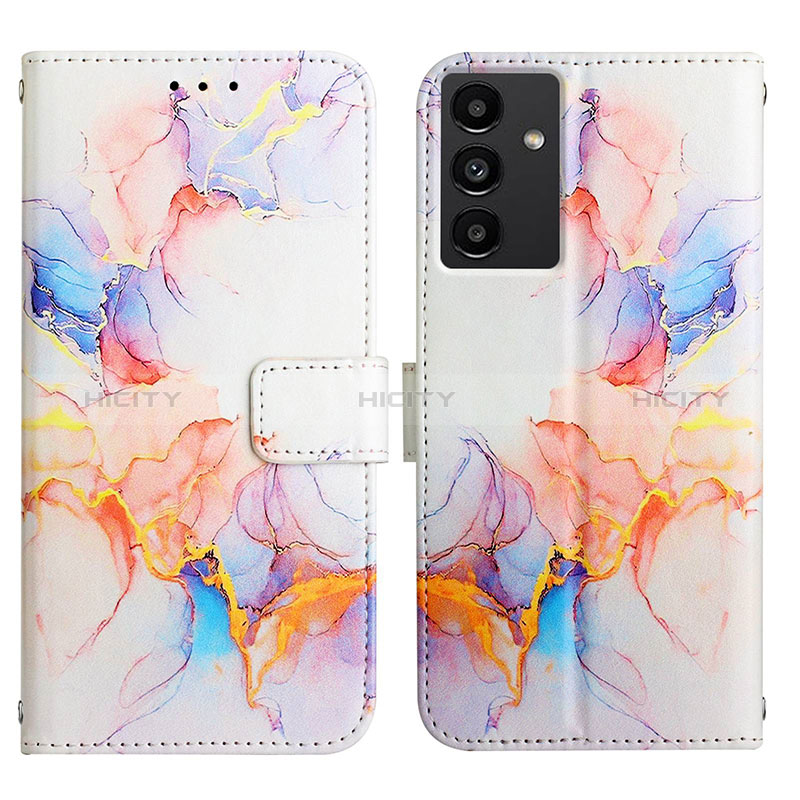 Leather Case Stands Fashionable Pattern Flip Cover Holder Y03B for Samsung Galaxy A04s Blue