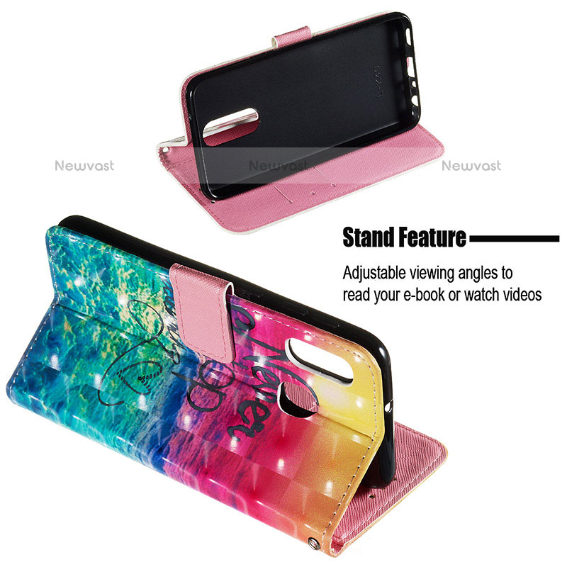Leather Case Stands Fashionable Pattern Flip Cover Holder Y03B for Samsung Galaxy A10e