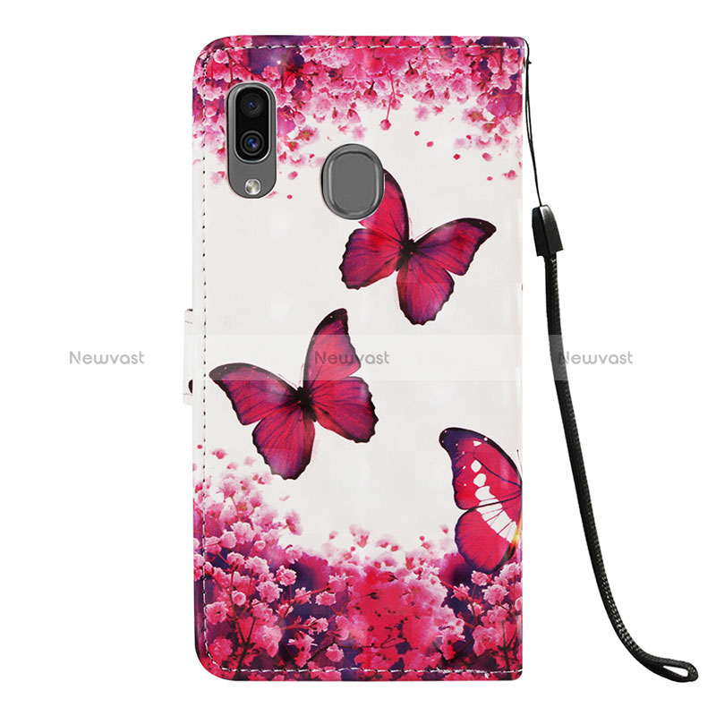 Leather Case Stands Fashionable Pattern Flip Cover Holder Y03B for Samsung Galaxy A30