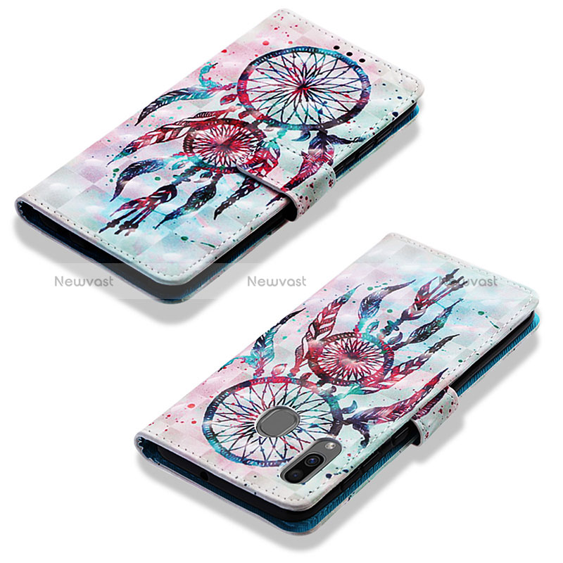 Leather Case Stands Fashionable Pattern Flip Cover Holder Y03B for Samsung Galaxy A30