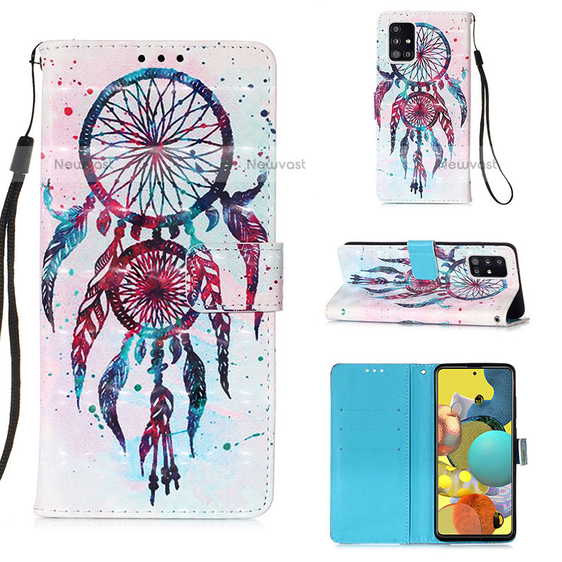 Leather Case Stands Fashionable Pattern Flip Cover Holder Y03B for Samsung Galaxy A51 4G Mixed