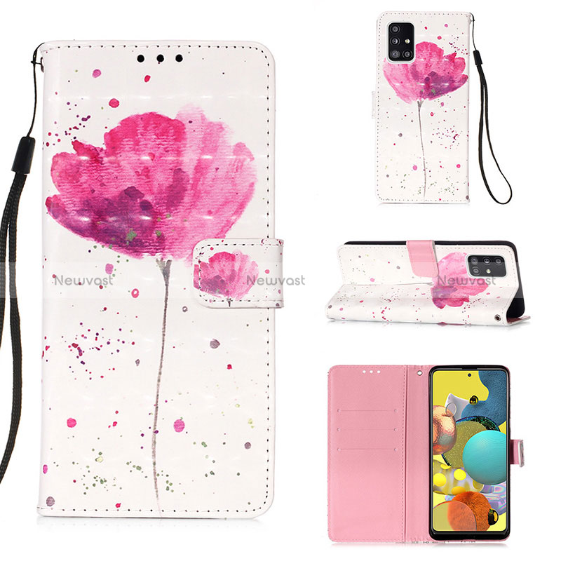 Leather Case Stands Fashionable Pattern Flip Cover Holder Y03B for Samsung Galaxy A51 5G