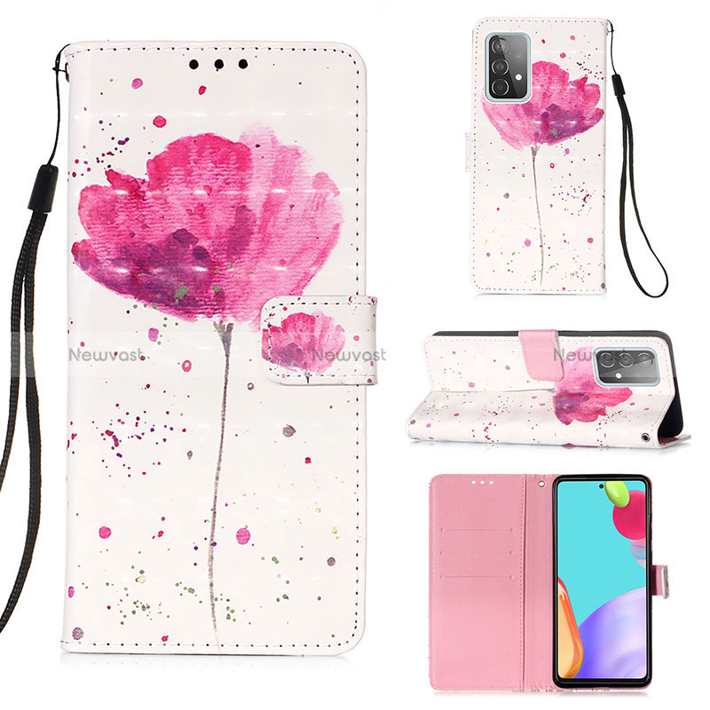 Leather Case Stands Fashionable Pattern Flip Cover Holder Y03B for Samsung Galaxy A52 5G