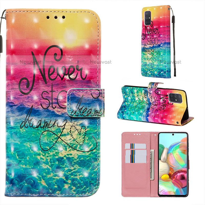 Leather Case Stands Fashionable Pattern Flip Cover Holder Y03B for Samsung Galaxy A71 4G A715