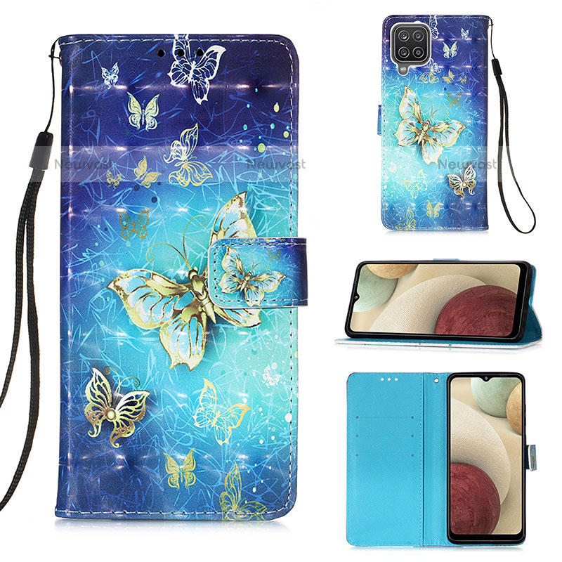 Leather Case Stands Fashionable Pattern Flip Cover Holder Y03B for Samsung Galaxy F12