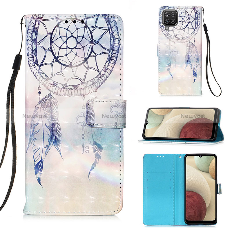 Leather Case Stands Fashionable Pattern Flip Cover Holder Y03B for Samsung Galaxy M12