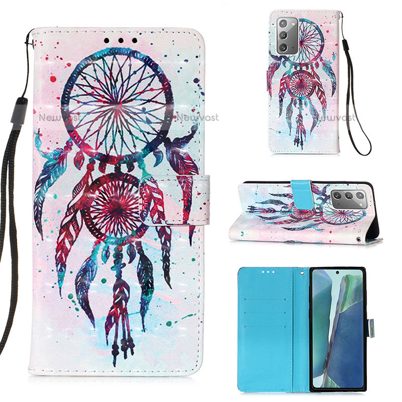 Leather Case Stands Fashionable Pattern Flip Cover Holder Y03B for Samsung Galaxy Note 20 5G Mixed