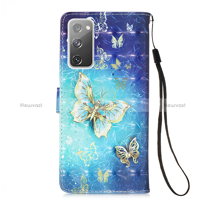 Leather Case Stands Fashionable Pattern Flip Cover Holder Y03B for Samsung Galaxy S20 FE (2022) 5G