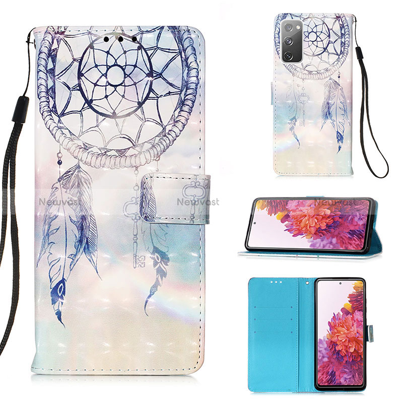 Leather Case Stands Fashionable Pattern Flip Cover Holder Y03B for Samsung Galaxy S20 FE (2022) 5G