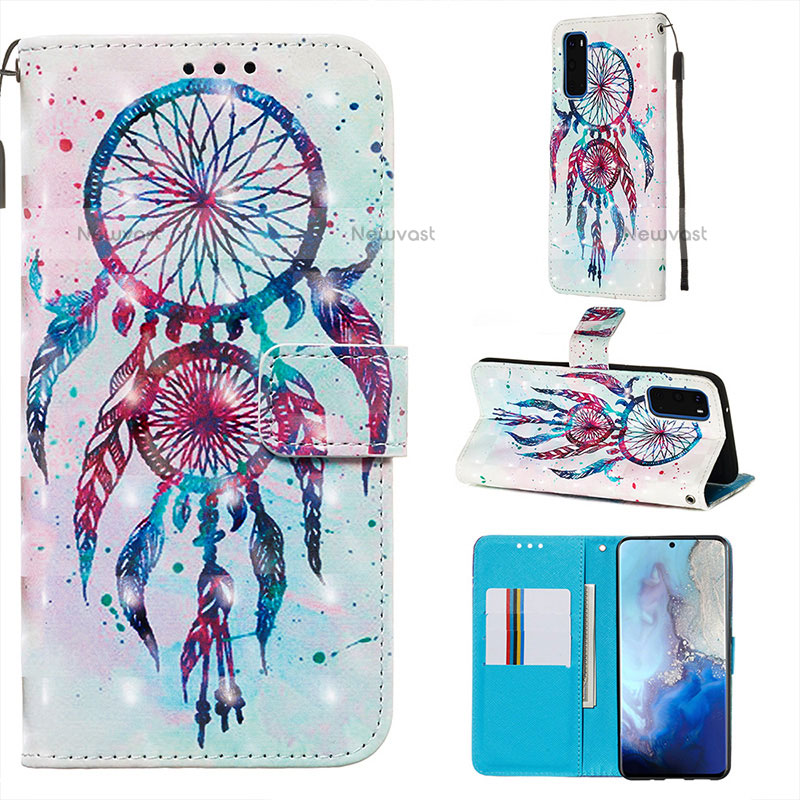 Leather Case Stands Fashionable Pattern Flip Cover Holder Y03B for Samsung Galaxy S20 Mixed
