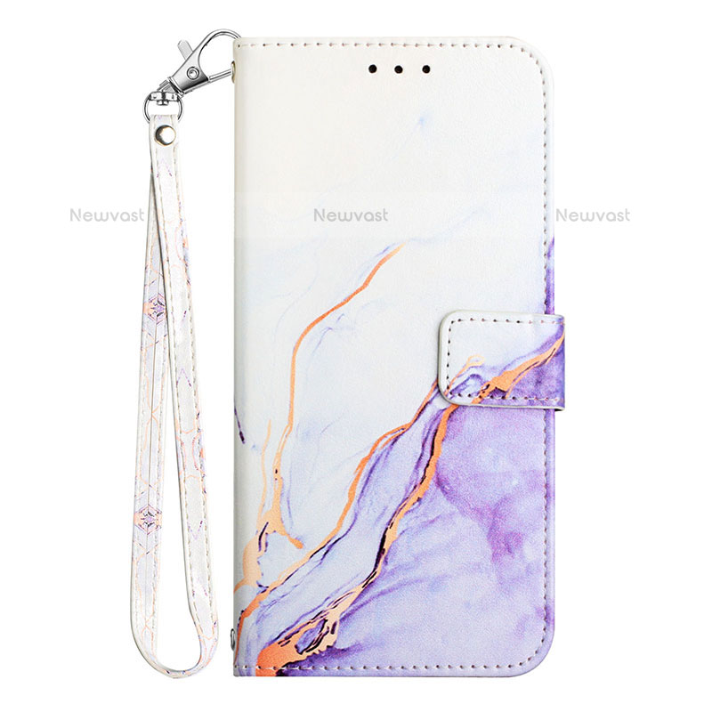 Leather Case Stands Fashionable Pattern Flip Cover Holder Y03B for Samsung Galaxy S21 5G