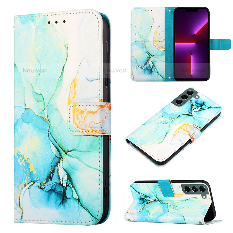 Leather Case Stands Fashionable Pattern Flip Cover Holder Y03B for Samsung Galaxy S21 Plus 5G