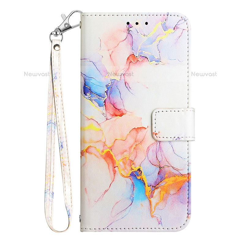 Leather Case Stands Fashionable Pattern Flip Cover Holder Y03B for Samsung Galaxy S21 Ultra 5G
