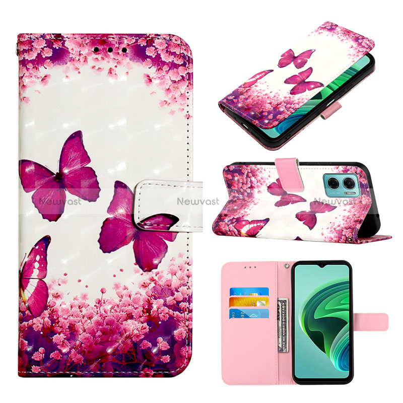 Leather Case Stands Fashionable Pattern Flip Cover Holder Y03B for Xiaomi Redmi 10 Prime Plus 5G