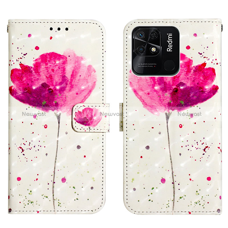 Leather Case Stands Fashionable Pattern Flip Cover Holder Y03B for Xiaomi Redmi 10C 4G