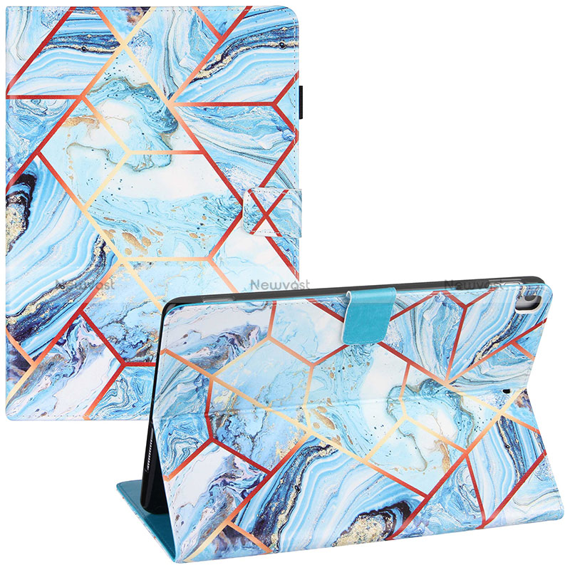 Leather Case Stands Fashionable Pattern Flip Cover Holder Y04B for Apple iPad Air 3 Mint Blue