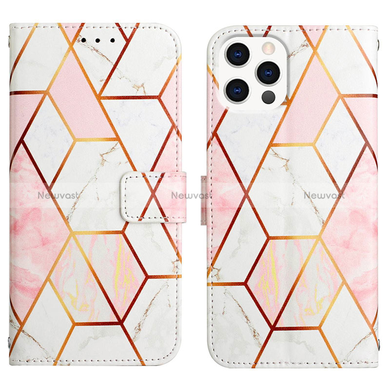 Leather Case Stands Fashionable Pattern Flip Cover Holder Y04B for Apple iPhone 13 Pro Max