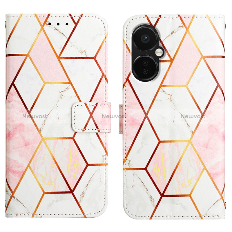 Leather Case Stands Fashionable Pattern Flip Cover Holder Y04B for OnePlus Nord CE 3 5G