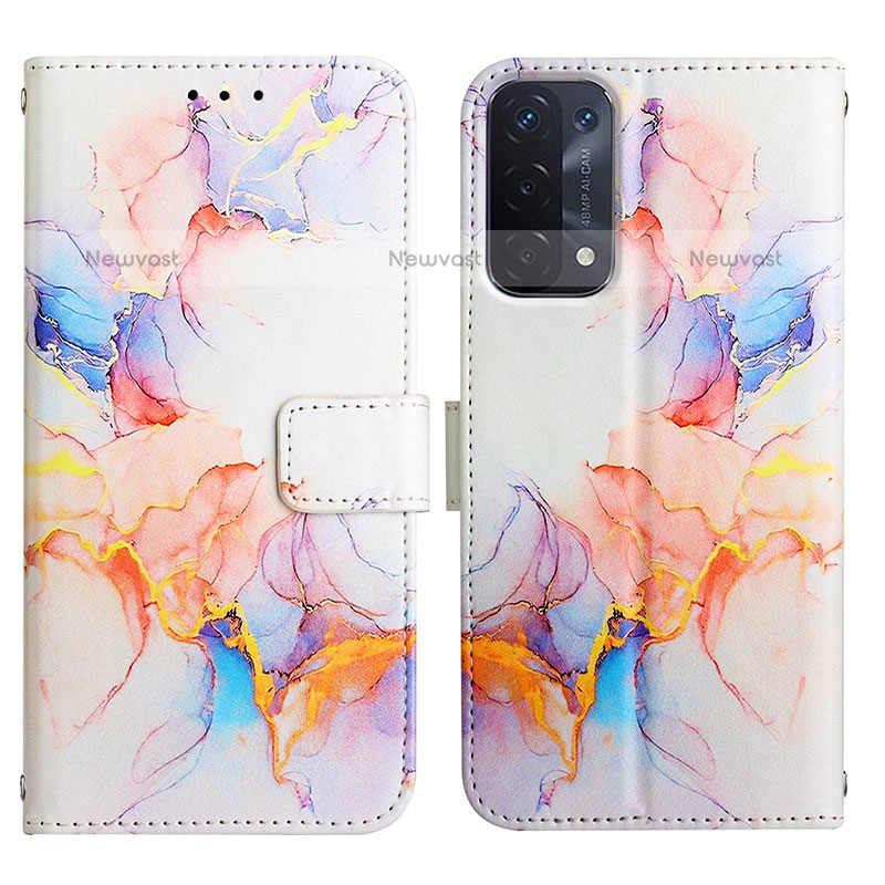 Leather Case Stands Fashionable Pattern Flip Cover Holder Y04B for OnePlus Nord N200 5G