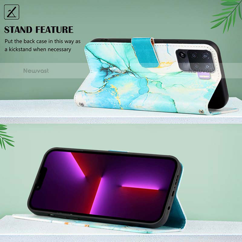 Leather Case Stands Fashionable Pattern Flip Cover Holder Y04B for Oppo A94 4G