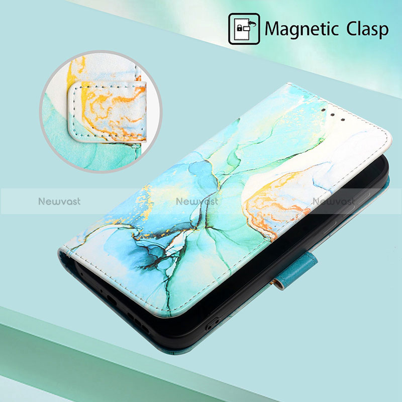 Leather Case Stands Fashionable Pattern Flip Cover Holder Y04B for Oppo Reno6 Pro+ Plus 5G