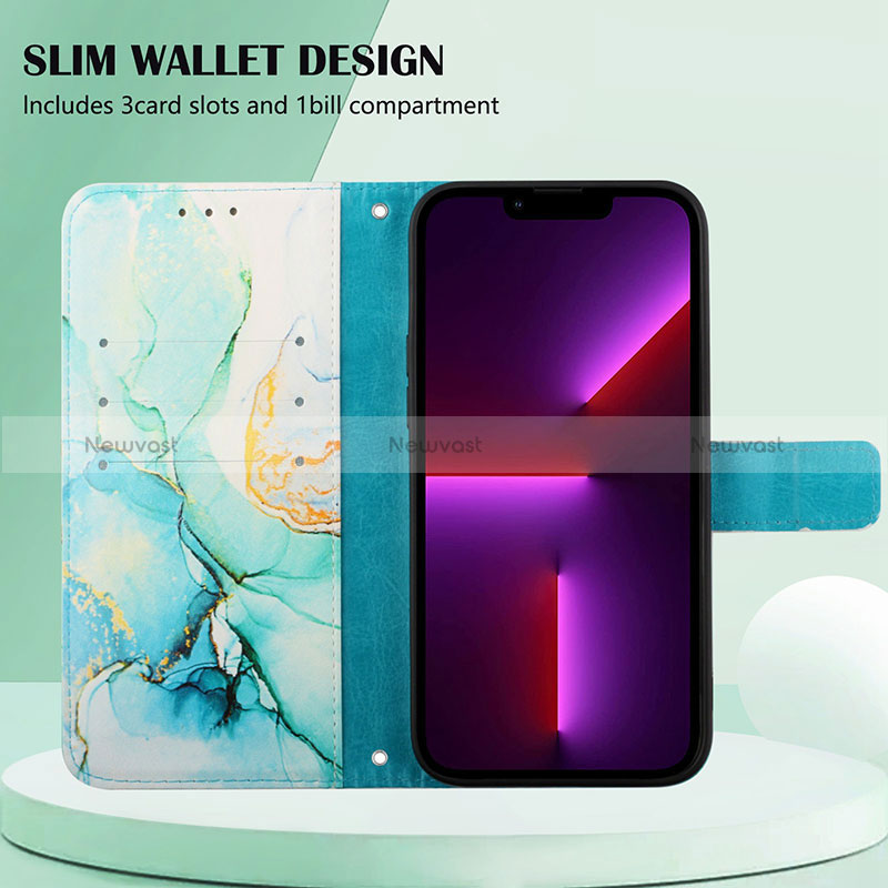 Leather Case Stands Fashionable Pattern Flip Cover Holder Y04B for Oppo Reno6 Pro+ Plus 5G