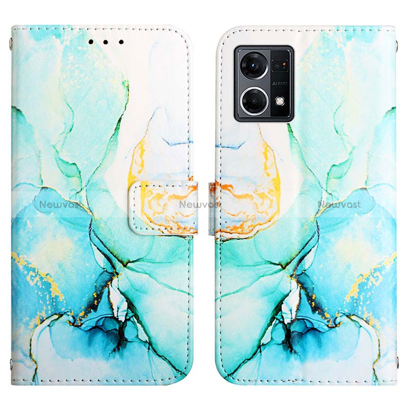 Leather Case Stands Fashionable Pattern Flip Cover Holder Y04B for Oppo Reno8 4G