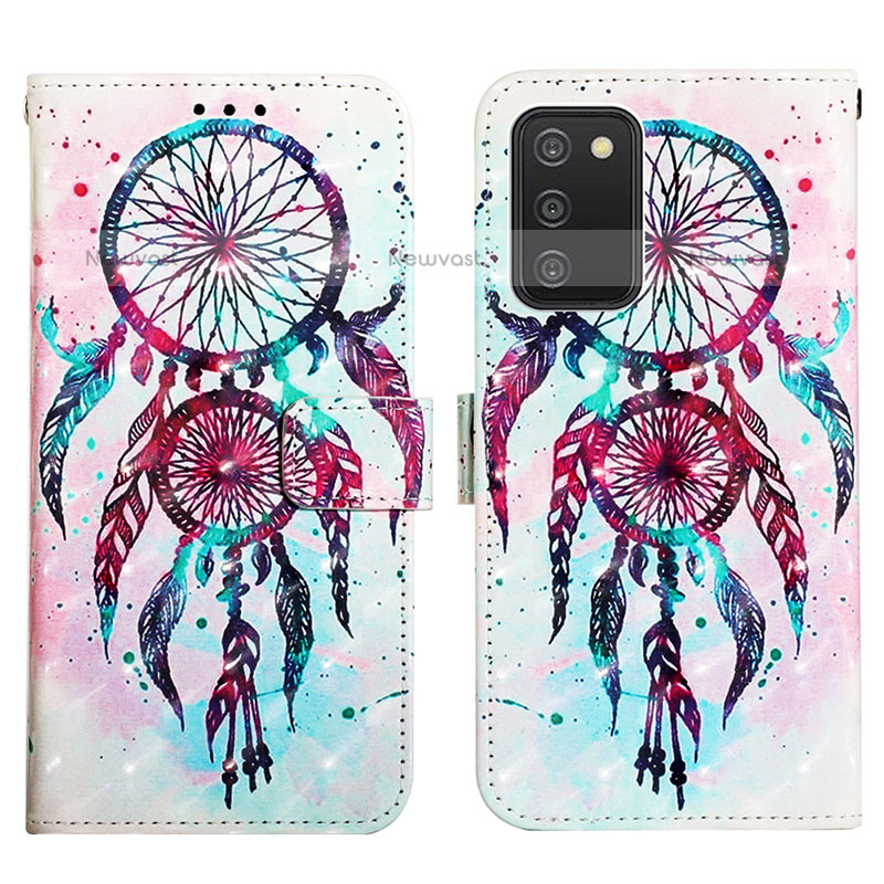 Leather Case Stands Fashionable Pattern Flip Cover Holder Y04B for Samsung Galaxy A02s Mixed
