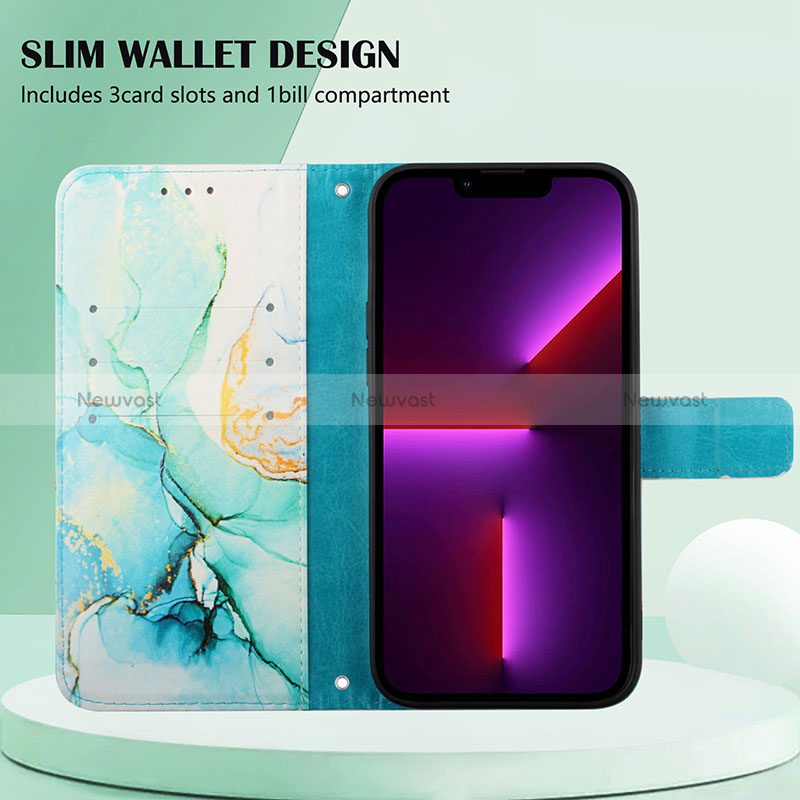 Leather Case Stands Fashionable Pattern Flip Cover Holder Y04B for Samsung Galaxy A52 5G