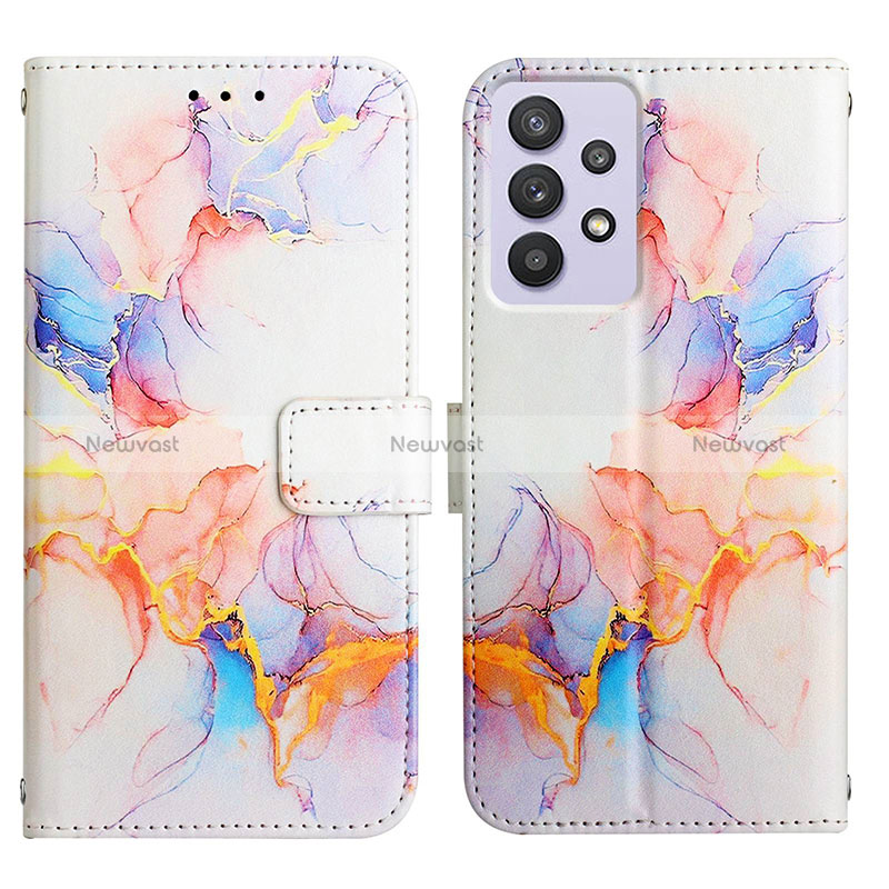 Leather Case Stands Fashionable Pattern Flip Cover Holder Y04B for Samsung Galaxy A52 5G