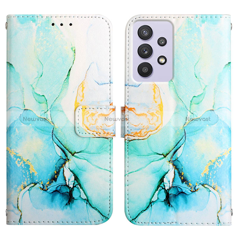 Leather Case Stands Fashionable Pattern Flip Cover Holder Y04B for Samsung Galaxy A52 5G