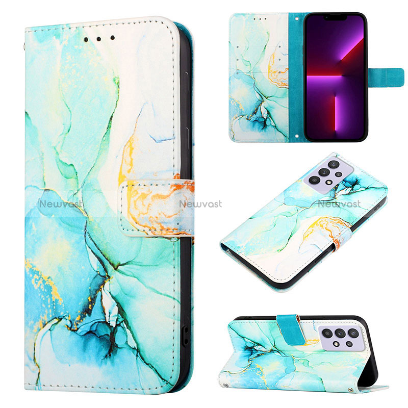 Leather Case Stands Fashionable Pattern Flip Cover Holder Y04B for Samsung Galaxy A52 5G