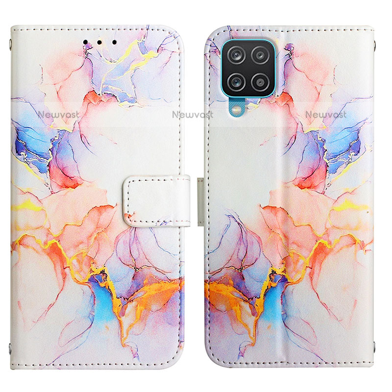 Leather Case Stands Fashionable Pattern Flip Cover Holder Y04B for Samsung Galaxy F12