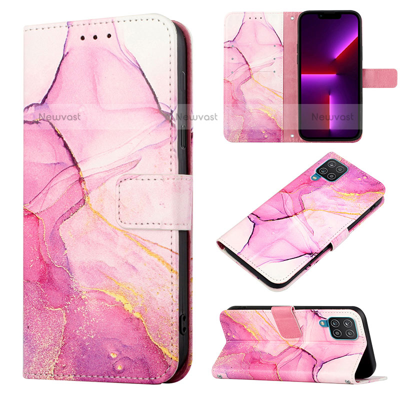 Leather Case Stands Fashionable Pattern Flip Cover Holder Y04B for Samsung Galaxy F12
