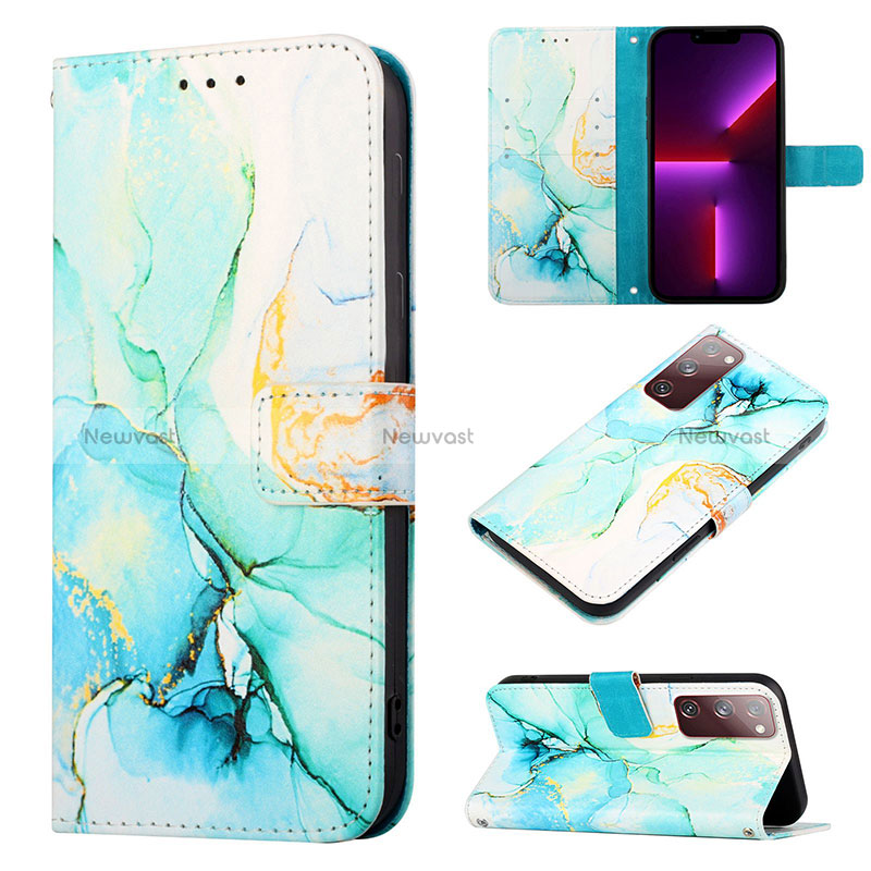 Leather Case Stands Fashionable Pattern Flip Cover Holder Y04B for Samsung Galaxy S20 Lite 5G