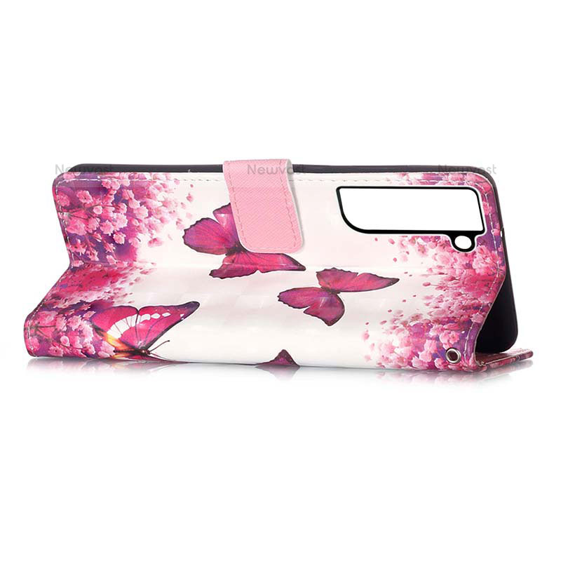 Leather Case Stands Fashionable Pattern Flip Cover Holder Y04B for Samsung Galaxy S21 FE 5G